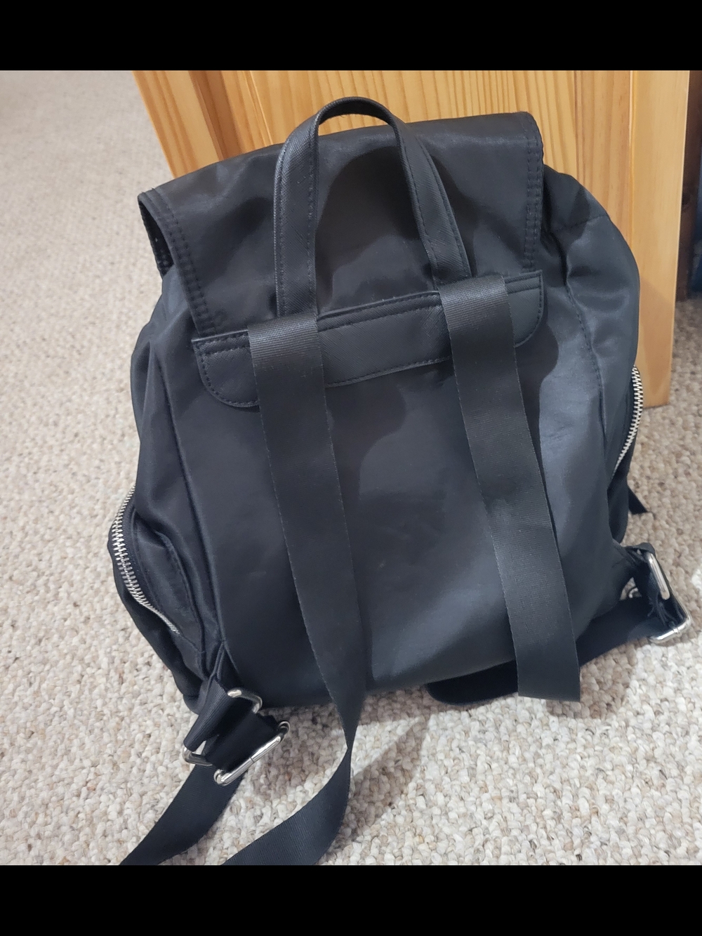 Black Nylon Casual Backpack - Classic Everyday Carry - Picture 5 of 6